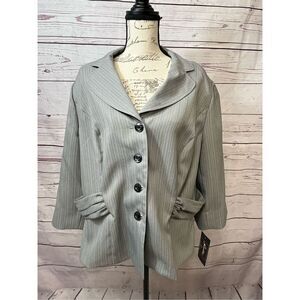 Sweet Suit 22w gray‎ and white suit jacket  nwt